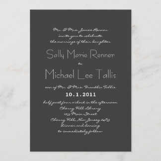 Typography Wedding Invitation