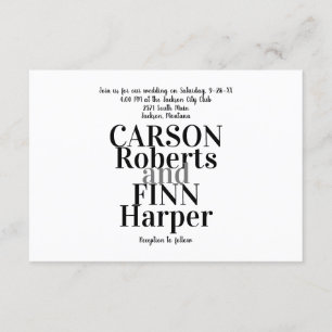 Typography Wedding Invitation Eat, Drink, Be...
