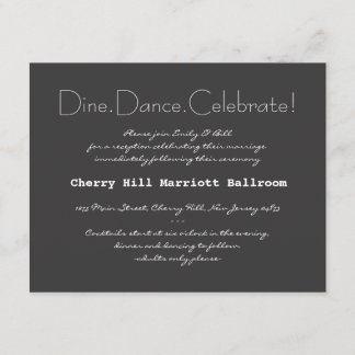 Typography Wedding Invitation Reception Card