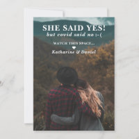 Typography Wedding Postponement Save The Date