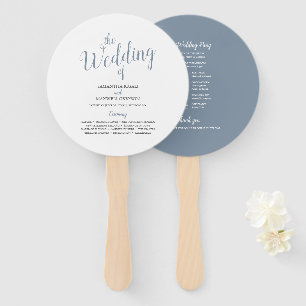 Typography Wedding Program Fan