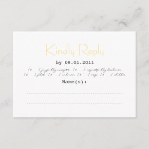 Typography Wedding RSVP in Grey and Yellow