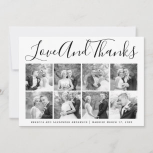 Typography wedding Thank You eight photo collage