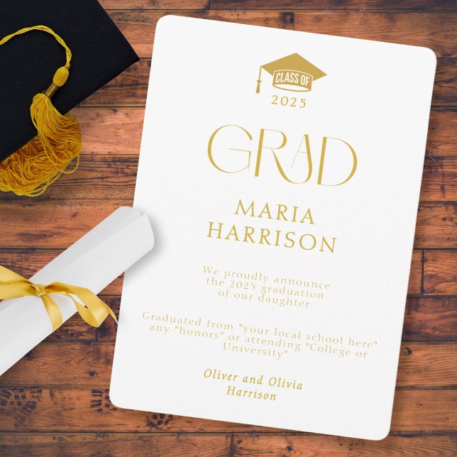 Typography White and Gold No Photo Announcement (Creator Uploaded)