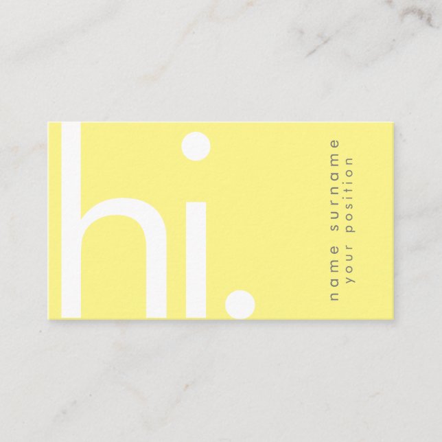 Typography Yellow Business Card (Front)
