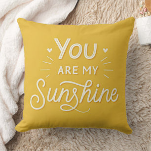 Typography You are my Sunshine Yellow Cushion