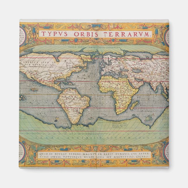 Typus Orbis Terrarum, map of the world Magnet (Front)