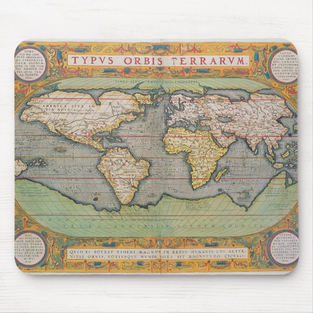 Typus Orbis Terrarum, map of the world Mouse Mat (Front)