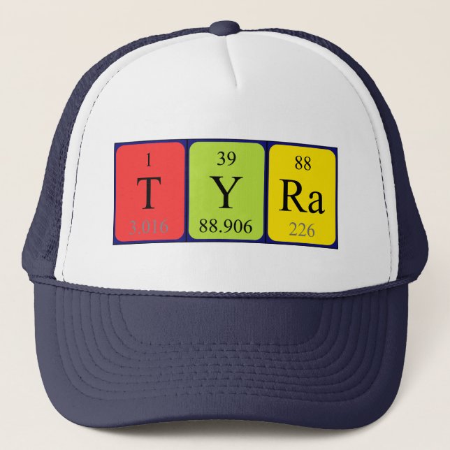 Tyra periodic table name hat (Front)