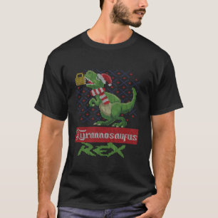 Tyrannosaufus T Rex Beer Dynosaurier Ugly Christma T-Shirt