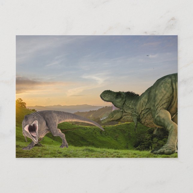 Tyrannosaurs Dinosaur Battle Postcard (Front)