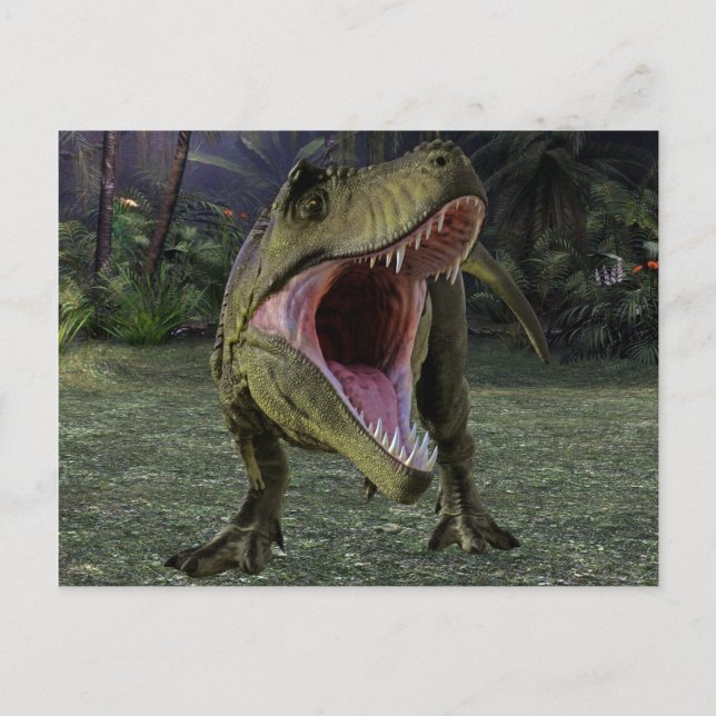 Tyrannosaurs Dinosaur Jungle Scene Postcard (Front)