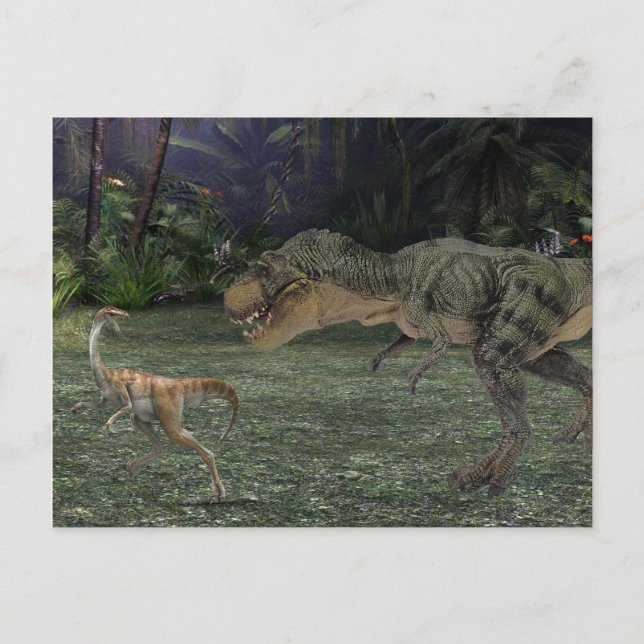 Tyrannosaurs Dinosaur Landscape Scene Postcard (Front)