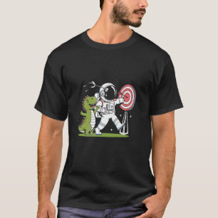 Tyrannosaurus Astronaut Dart Game Sports Player T-Shirt