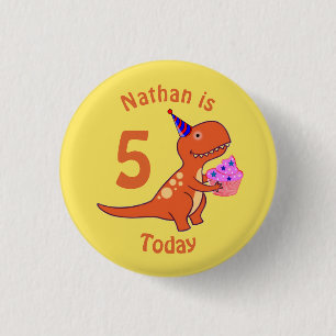 Tyrannosaurus Birthday 3 Cm Round Badge