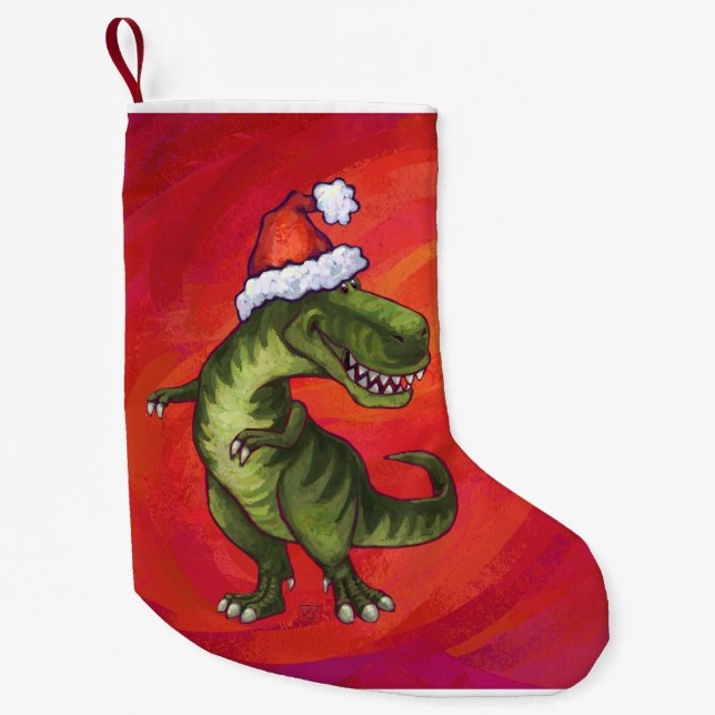 Tyrannosaurus Christmas Small Christmas Stocking (Front)