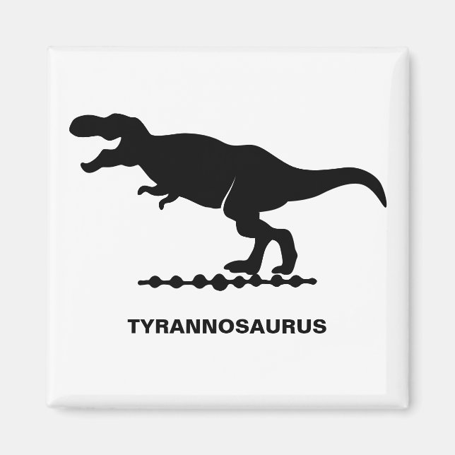 Tyrannosaurus Dinosaur Silhouette Magnet (Front)