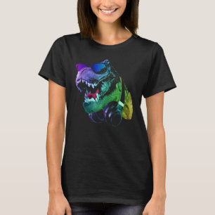 Tyrannosaurus Dinosaur T Rex With Sunglasses And H T-Shirt