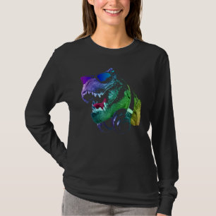 Tyrannosaurus Dinosaur T Rex With Sunglasses And H T-Shirt