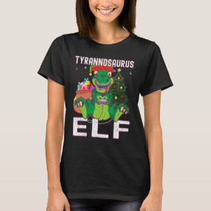 Tyrannosaurus Elf Paused My Game To Be Here Christ T-Shirt