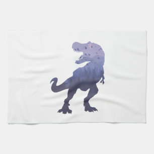 Tyrannosaurus forest - Choose background color Tea Towel