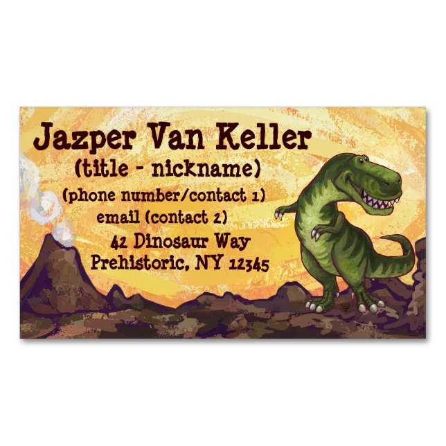 Tyrannosaurus Gifts & Accessories Magnetic Business Card (Front)