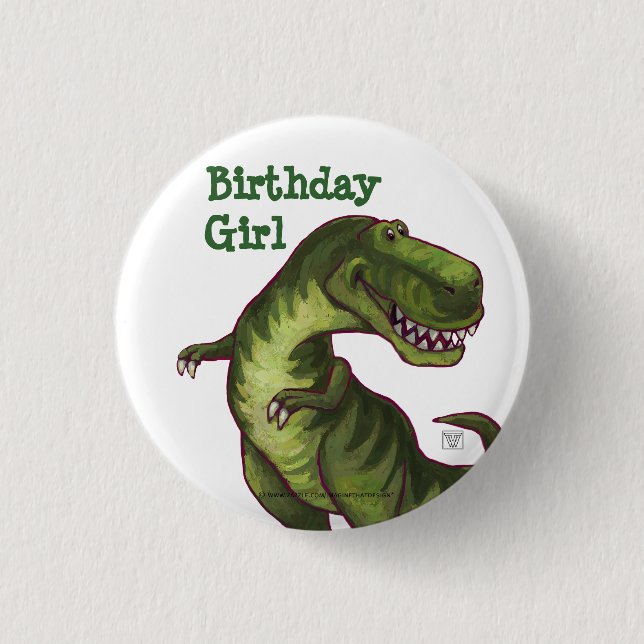 Tyrannosaurus Party Centre 3 Cm Round Badge (Front)