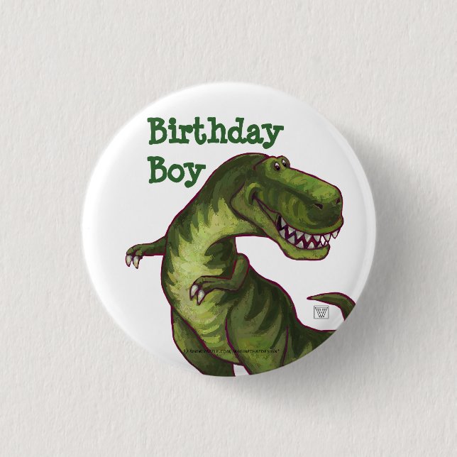 Tyrannosaurus Party Centre 3 Cm Round Badge (Front)