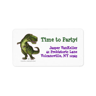 Tyrannosaurus Party Centre Label