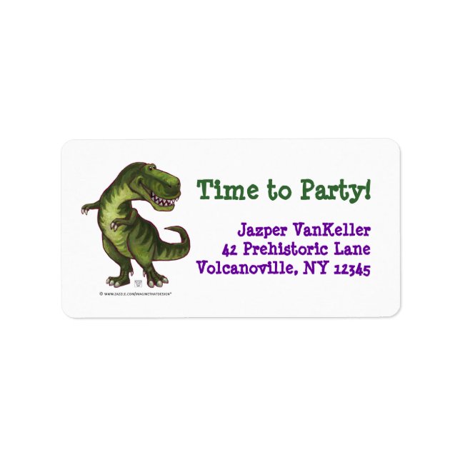 Tyrannosaurus Party Centre Label (Front)