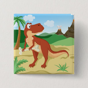 Tyrannosaurus Rex 15 Cm Square Badge