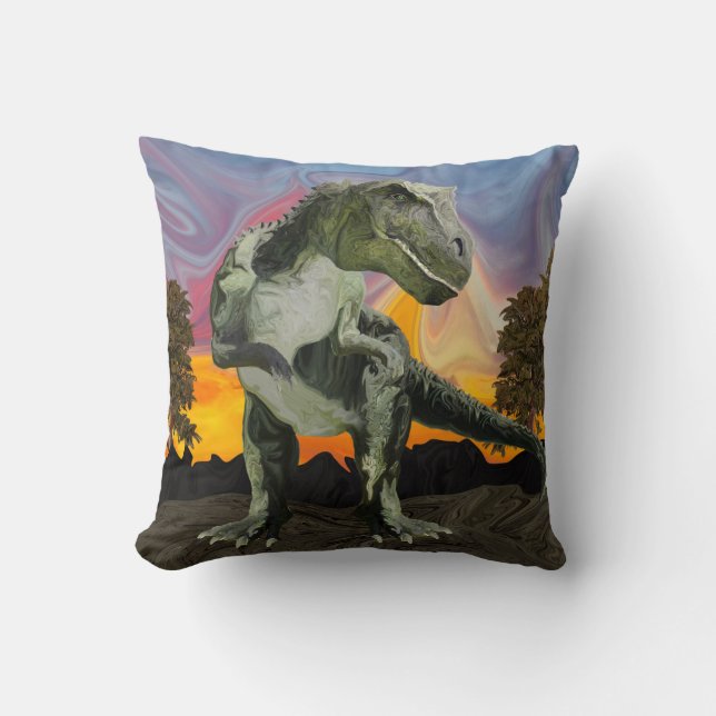 Tyrannosaurus Rex at the Twilight Hour Cushion (Front)