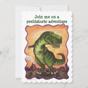 Tyrannosaurus Rex Bday Party Diecut Custom Invite