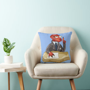 Tyrannosaurus Rex Boss Sitting At A Desk. 2 Cushion