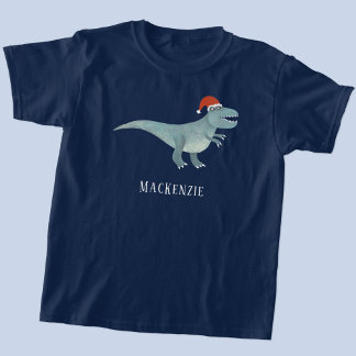 Tyrannosaurus Rex Christmas Santa Hat Personalised T-Shirt
