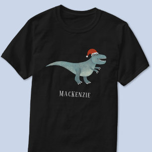Tyrannosaurus Rex Christmas Santa Hat Personalised T-Shirt