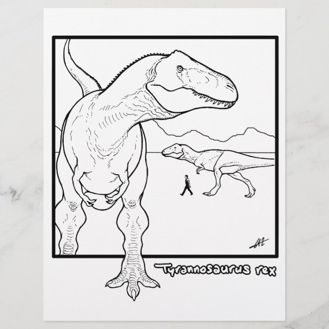 Tyrannosaurus rex - Colouring Page. (Front)