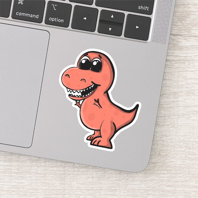 Tyrannosaurus Rex Cute Illustrated Red Dinosaur (Detail)