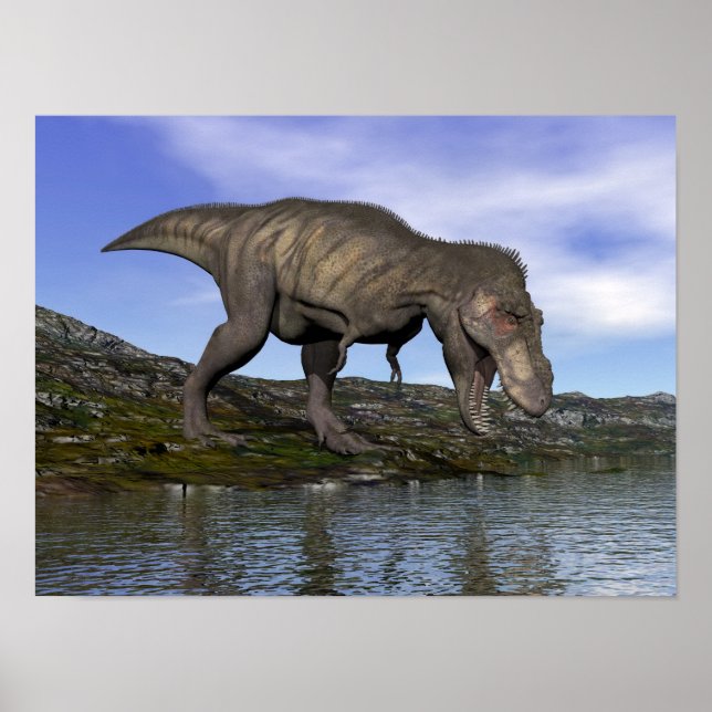 Tyrannosaurus rex dinosaur - 3D render Poster (Front)
