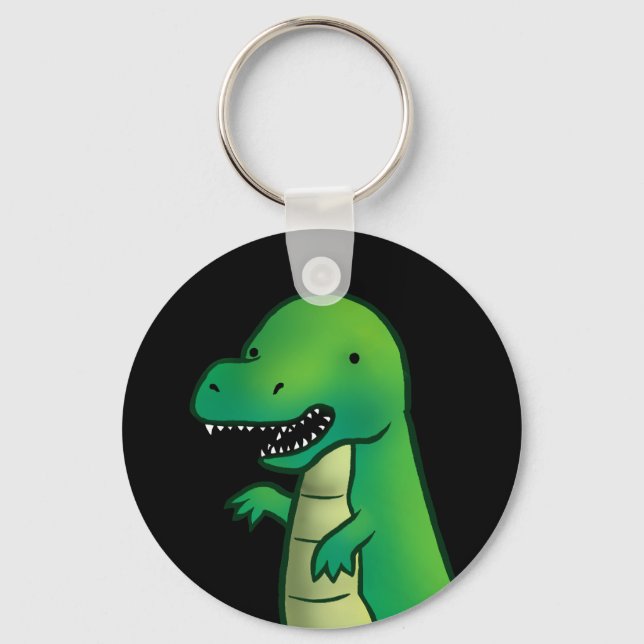 Tyrannosaurus Rex Dinosaur cartoon Key Ring (Front)