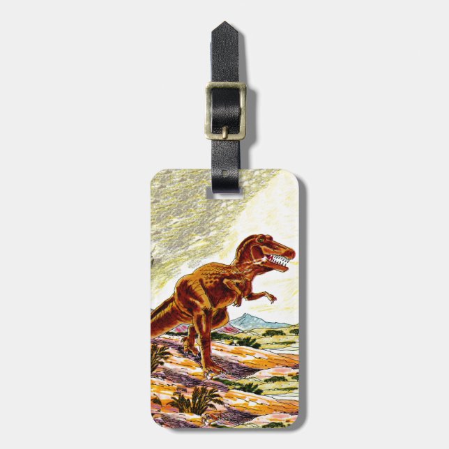 Tyrannosaurus Rex Dinosaur Luggage Tag (Front Vertical)