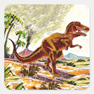 Tyrannosaurus Rex Dinosaur Square Sticker