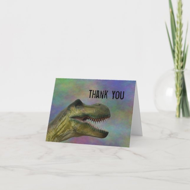 Tyrannosaurus Rex Dinosaur T-Rex Birthday Party Thank You Card (Front)