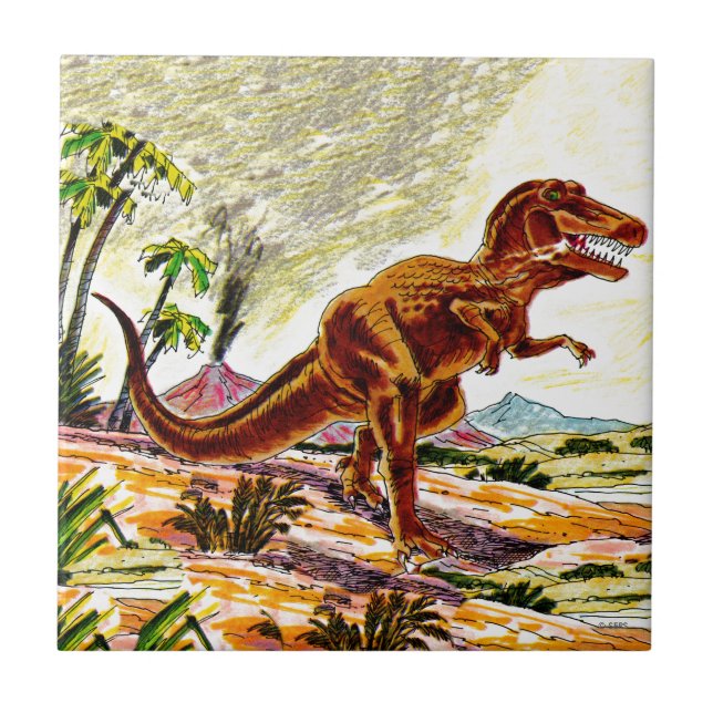 Tyrannosaurus Rex Dinosaur Tile (Front)