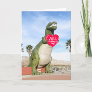 Tyrannosaurus Rex Dinosaur Valentine Holiday Card