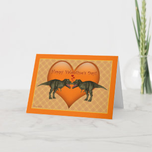 Tyrannosaurus Rex Dinosaur Valentine's Day Card