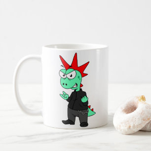 Tyrannosaurus Rex Dressed As A Punk. Coffee Mug