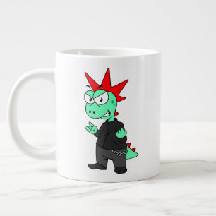 Tyrannosaurus Rex Dressed As A Punk. Large Coffee Mug