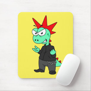 Tyrannosaurus Rex Dressed As A Punk. Mouse Mat