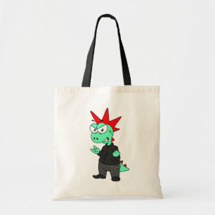 Tyrannosaurus Rex Dressed As A Punk. Tote Bag